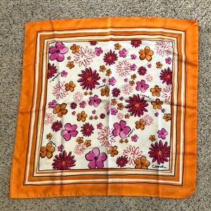100% Silk Floral Coach Scarf
